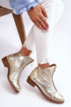 Zazoo 2785 Leather Boots With Zipper Gold