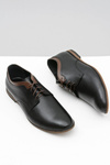 Men's Black Leather Gianni Half Shoes