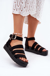 Women's Platform Sandals With Straps Black Nevidas