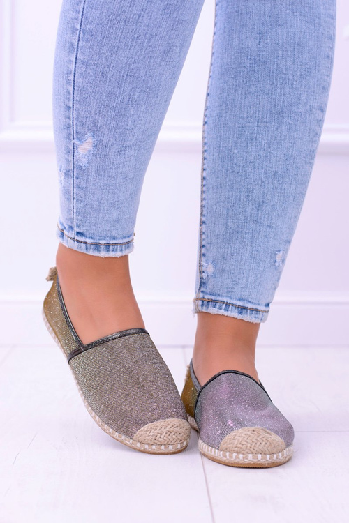 Lu Boo Khaki Brocade Espadrilles