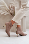 Women's Stiletto Boots Eco Suede Dark Beige Terlena