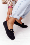 Women's Suede Loafers Black Marylin