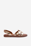 Flat Women's Sandals Made of Eco Leather Vinceza 17347 Gold