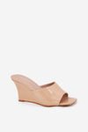Lacquered Women's Wedge Sandals Nude Nelithin