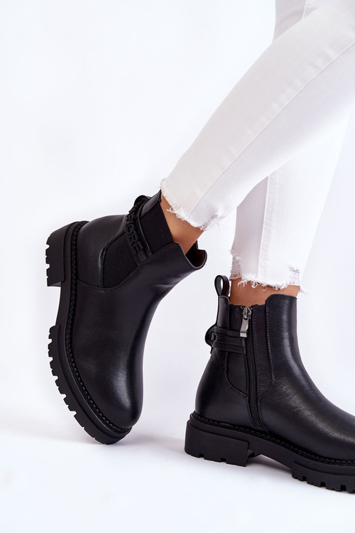 Botki Damskie Czarne La.Fi 250005B-PU