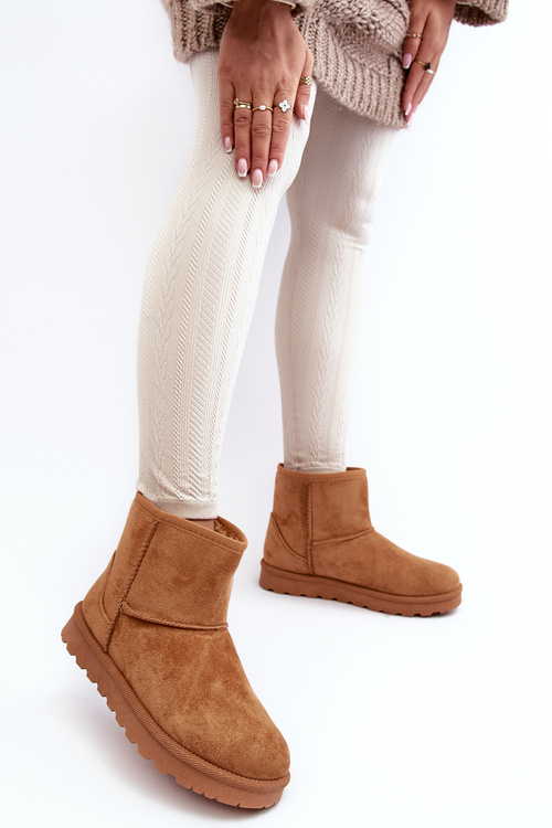 Women's Suede Snow Boots Lined Camel Nanga