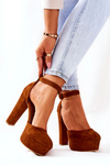 Pumps On Heel Suede Camel Netel
