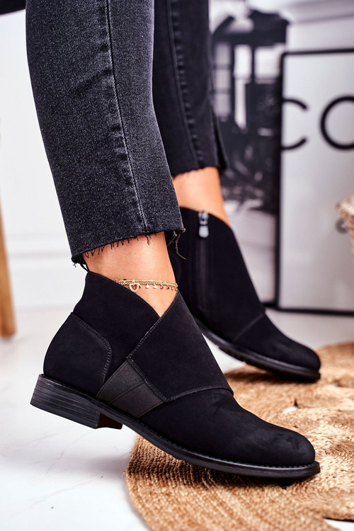 Women’s Boots On Flat Heel Black Sirro