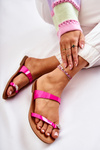 Women's Lacquered Flip-flops Fuchsia Jimena