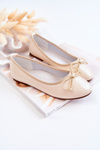 Lacquered children's ballerinas with a bow Beige Cassie