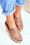 Women's Sandals On Wedge Heel Big Star Beige FF274982