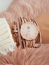 Women's Watch Michael John With Throwback Strap Pepero Pink