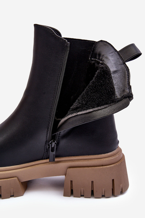 Chunky Lined Boots Ankle Boots Big Star MM274606 Black