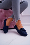 Women's Suede Moccasins Navy Blue S.Barski Gustoben