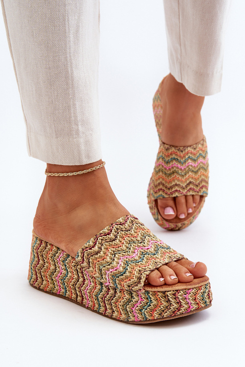 Women's Beige Wedge Sandals Vanarila