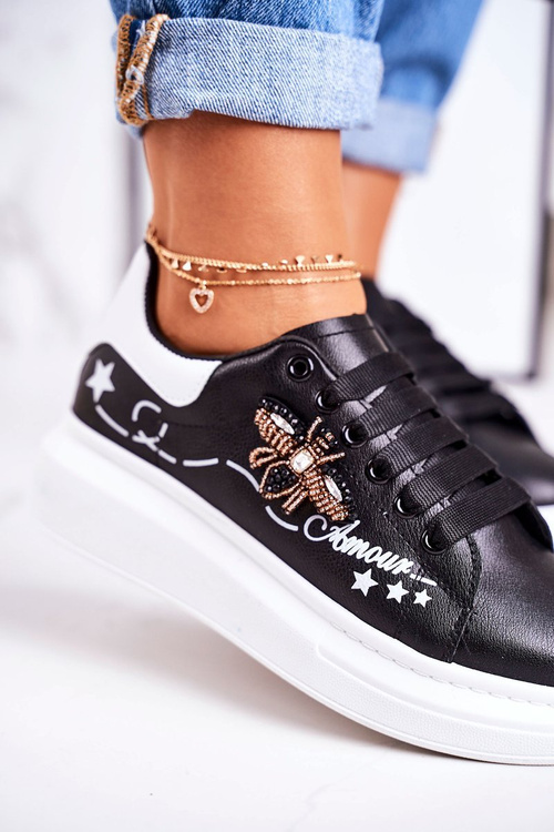 Women's Sport Shoes Sneakers With Fly Black Amour