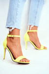 High Heel Suede Sandals Yellow Liberty