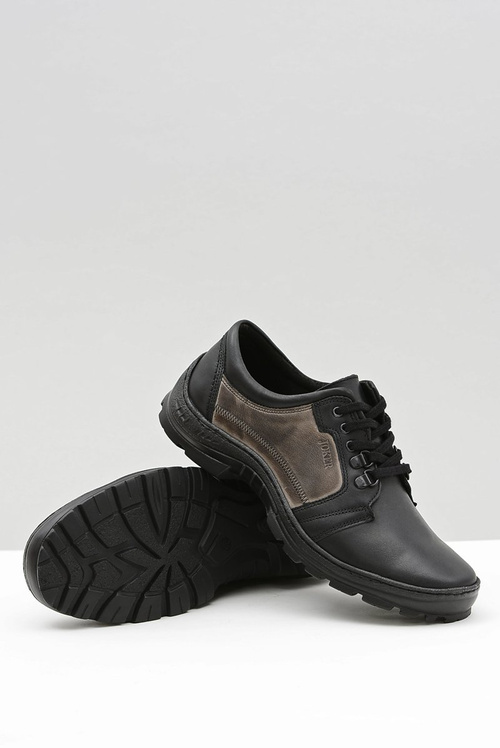 Men's Leather Classic Black Favello Half Boots