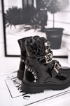 Children's Boots Warm With Fur Lacquered Black Dolly