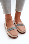 Women's Pink Faux Leather Moccasins Vikitara