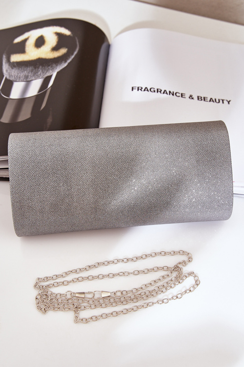 Shiny Evening Clutch Bag Gray Sastorea