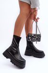 Botki Skóra Masywna Platforma Czarne Luinai CLS-289