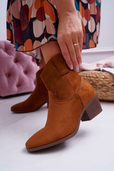 Women's Flat Heel Cowboy Boots Camel Telifa