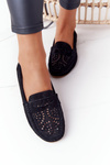 Suede Openwork Women's Loafers S.Barski Black