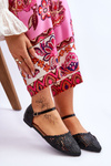 Elegant Women's Sandals Flat Black Sheia