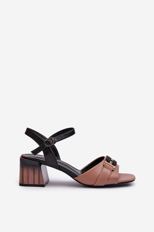 Eleganckie Sandały Damskie Na Obcasie Różowe Natissa 62115