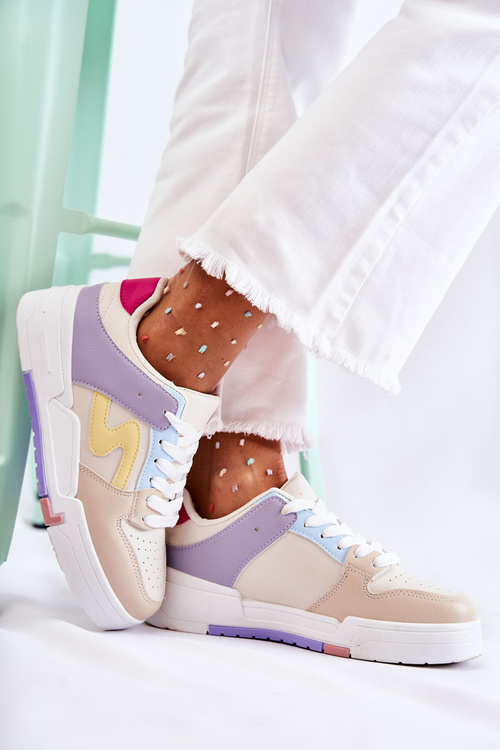 Women's Sport Leather Shoes Beige Francis