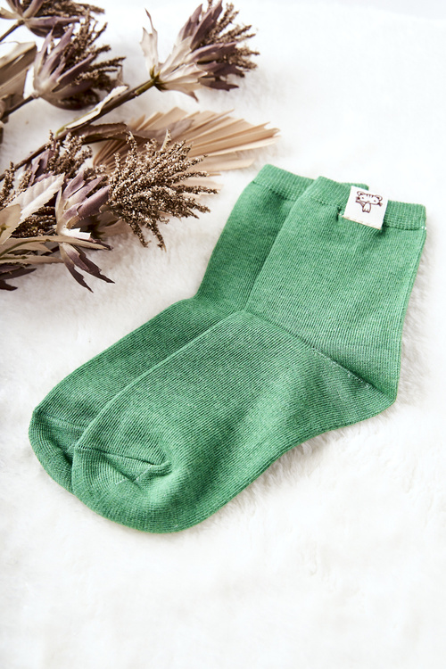 Kids' socks With Cat Green