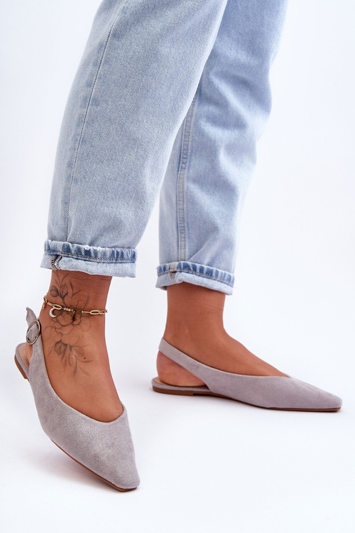 Women's Suede Ballet Flats Grey Kenra