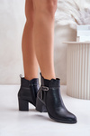 Women's Heeled Boots Insulated With Strap Black Zinithia