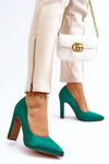 Green Pumps with Stiletto Heel Piatti
