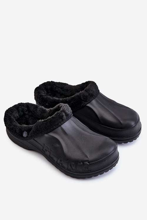 Men's Warm Crocs Slides Black Calmo