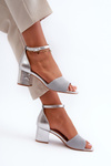 Women's Sandals with Silver Stiletto Heels Desvia