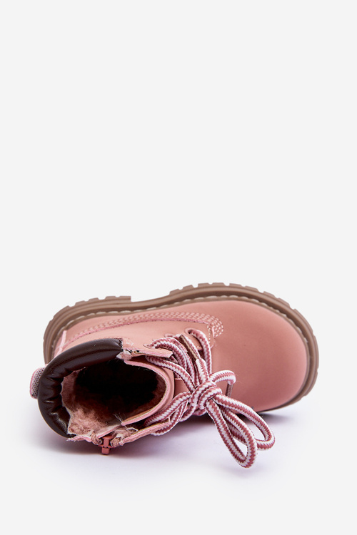 Children's Trapper Boots with a Zip Pink Bansi