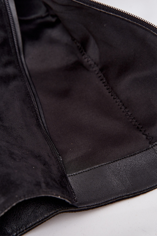 Women's Boots With Wrinkled Shaft And Buckle Black Ophelis