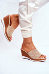 Women’s Slides On Wedge Sergio Leone Beige SK320