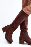 Women's Over-The-Knee Boots Low Heel Dark Brown Beveta
