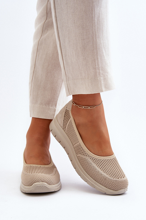 Beige Platform Ballet Flats and Wedges Aviaba