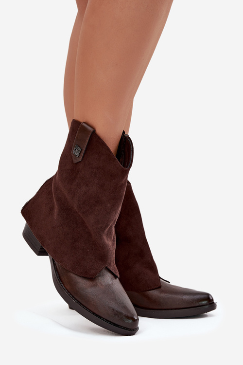 Insulated Cowboy Boots High Heels Chocolate Sylvette