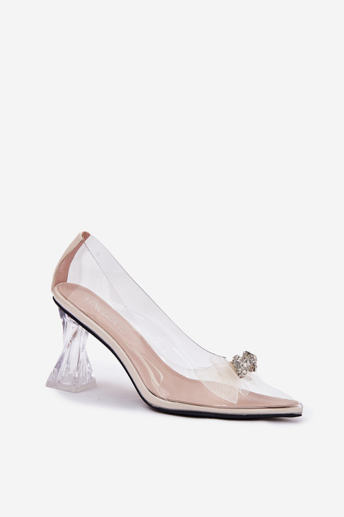 Transparent Heels With Bow Vinceza 62213 Beige