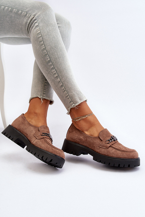 Women's Leather Moccasins with Decoration Dark Green Loraleima