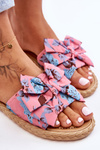 Women's Slippers With A Fabric Bow Pink Blossom