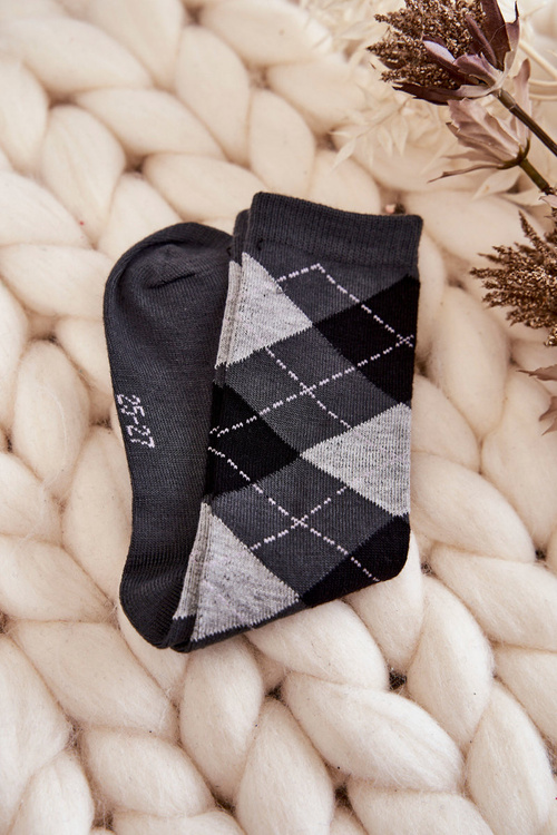 Skarpety Młodzieżowe Wysokie Krata 5-Pak Multikolor