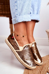 Espadryle Opalizujące Cekiny Big Star Złote DD274A161