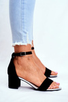 Suede Sandals On A Bar Sergio Leone SK839 Black-Silver