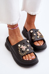 Women's Foam Flip Flops with Decorations Black Afariana
